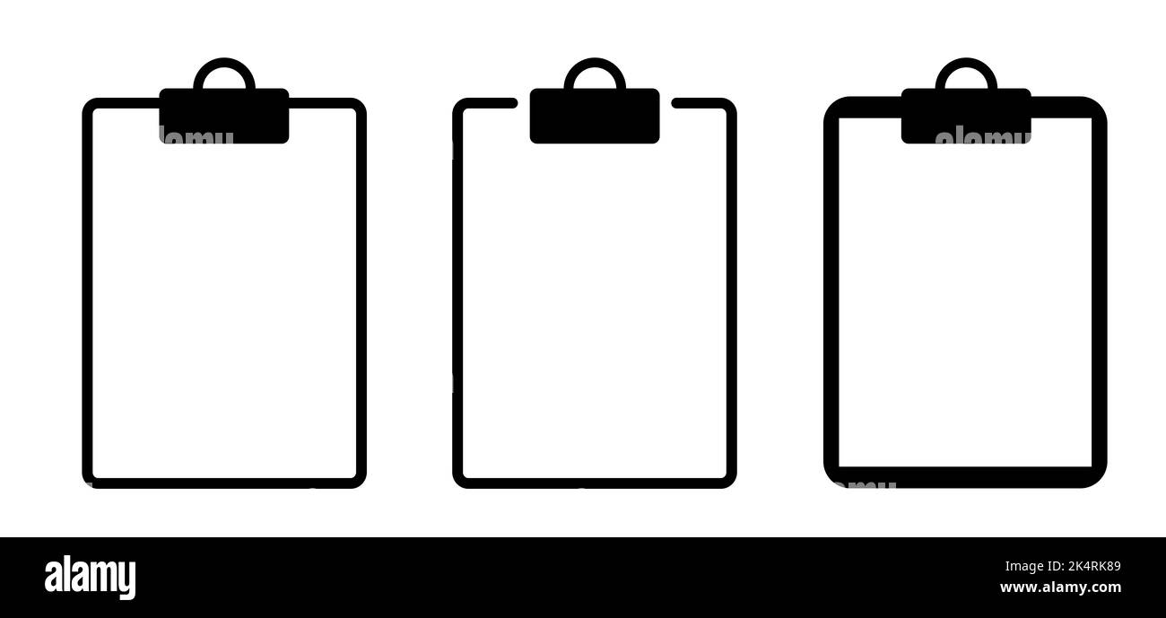 Clipboard with a blank sheet of paper. Metal paper clips binders with