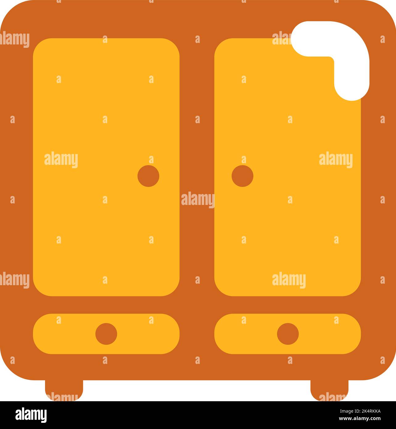 Wooden wardrobe, illustration, vector on a white background. Stock Vector