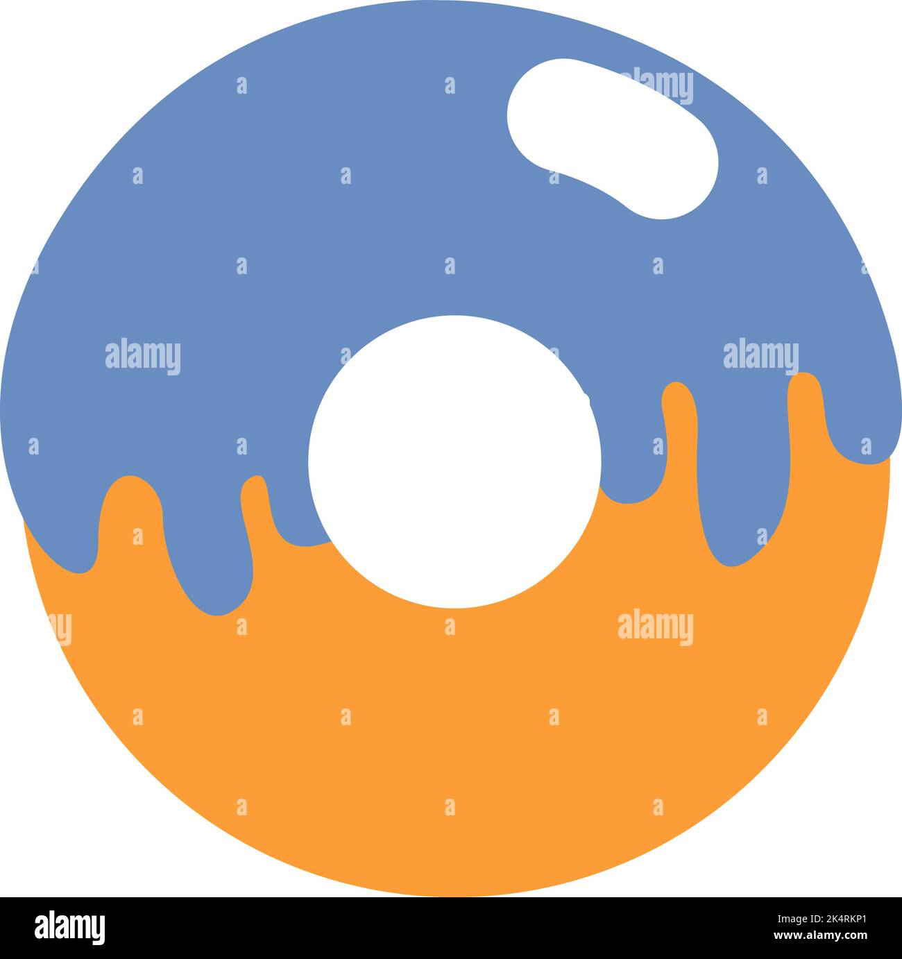Donut with blue glaze, illustration, vector on a white background Stock ...