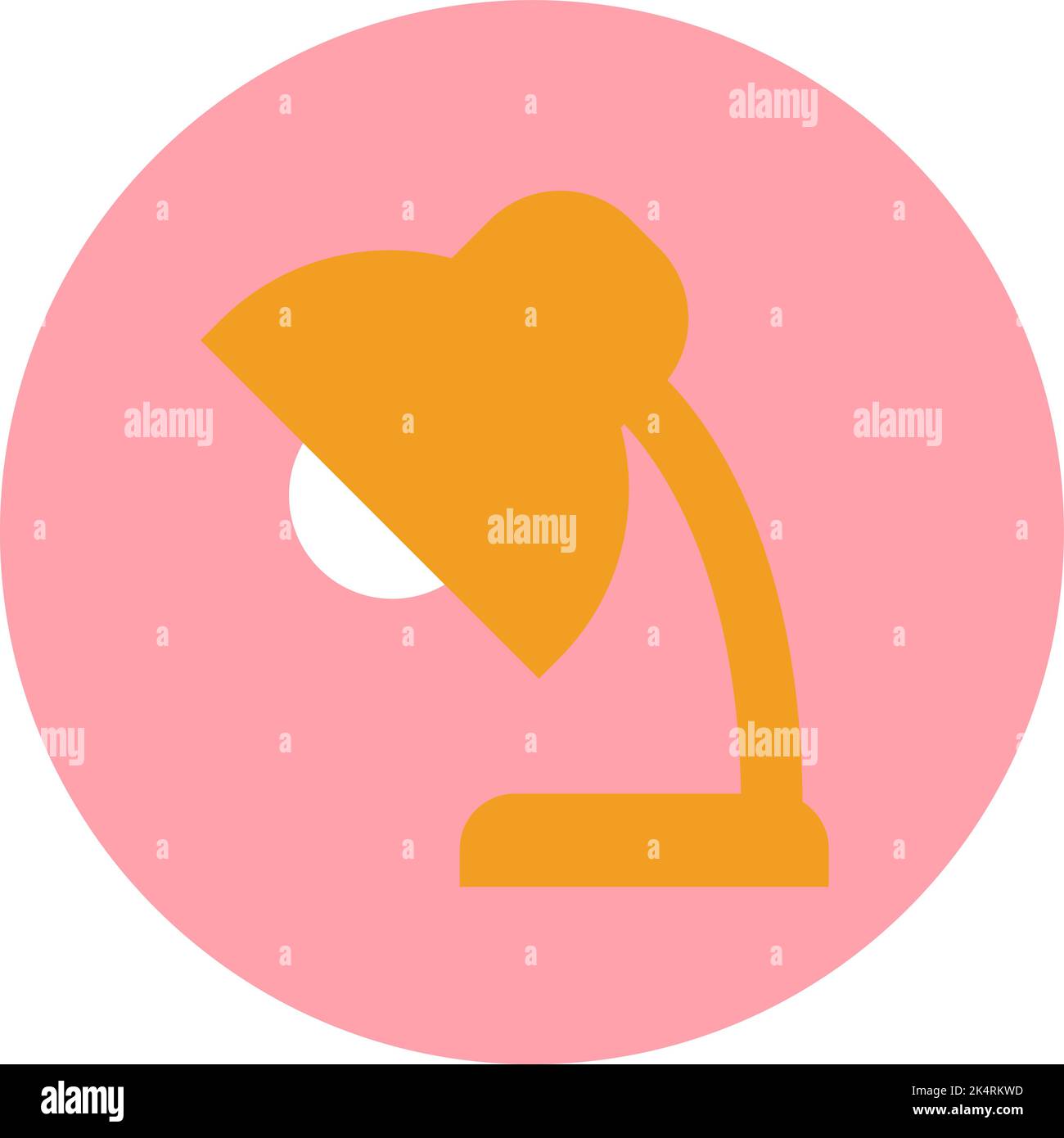 Yellow study lamp, illustration, vector on a white background. Stock Vector