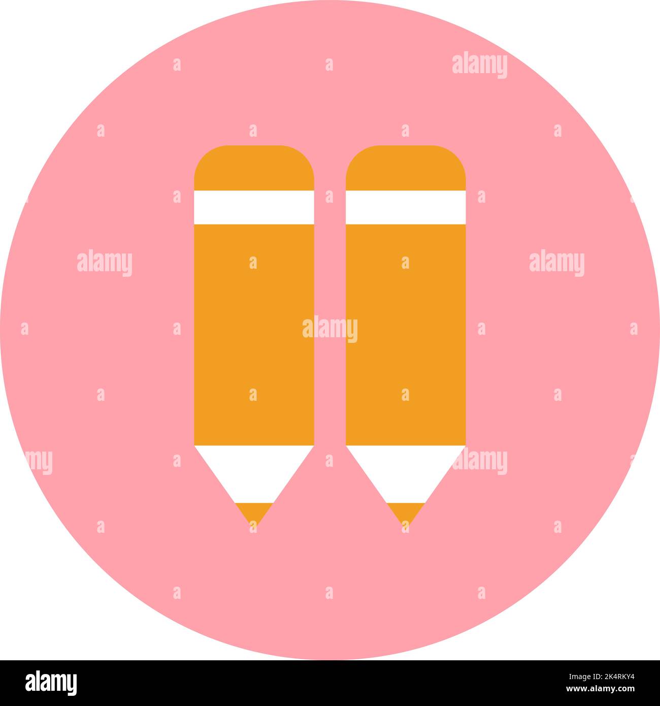 Study pens, illustration, vector on a white background. Stock Vector