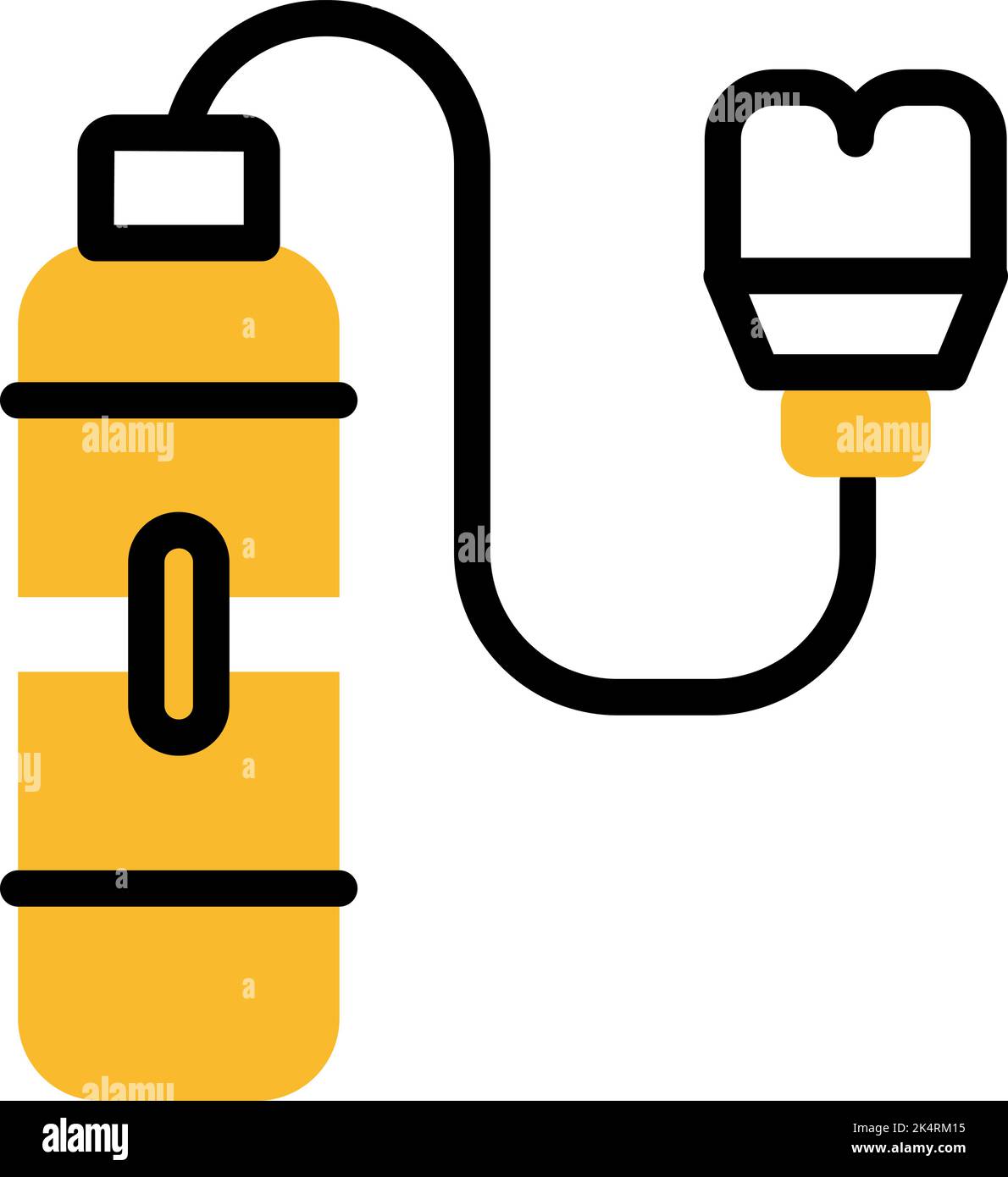 Firefighter oxygen, illustration, vector on a white background. Stock Vector