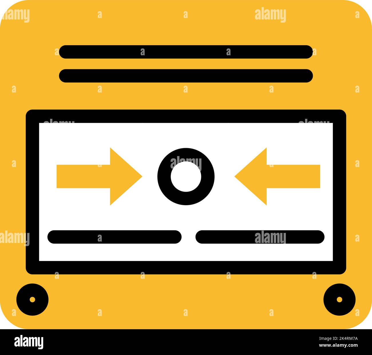 Firefighter emergency button , illustration, vector on a white background. Stock Vector