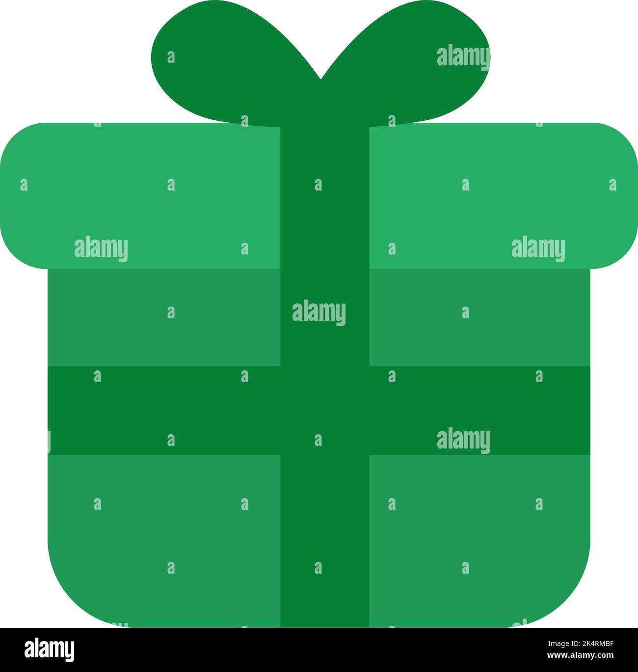 Turquoise present box with bow, illustration, vector on a white background. Stock Vector