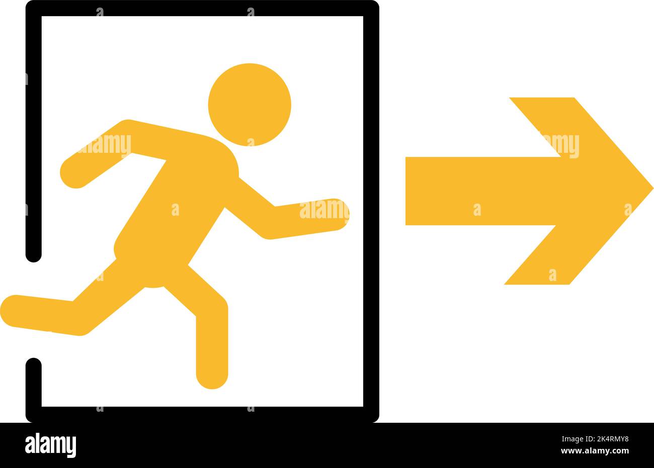 Firefighter exit , illustration, vector on a white background. Stock Vector
