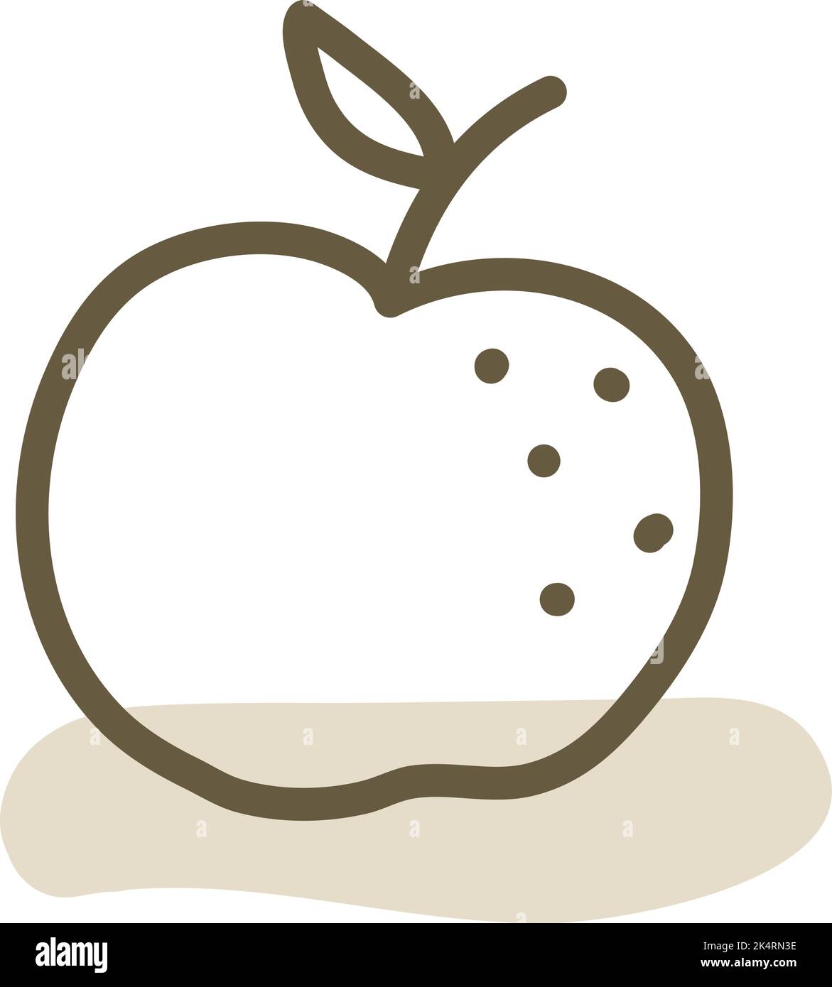 Sour apple, illustration, vector on a white background. Stock Vector