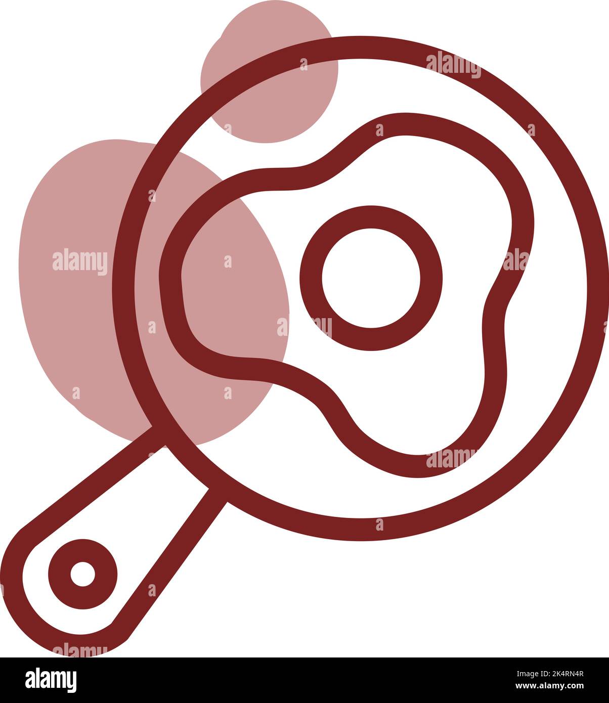 Egg in frying pan, illustration, vector on a white background. Stock Vector