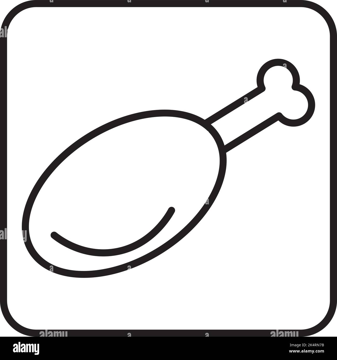 Fried chicken drum, illustration, vector on a white background. Stock Vector