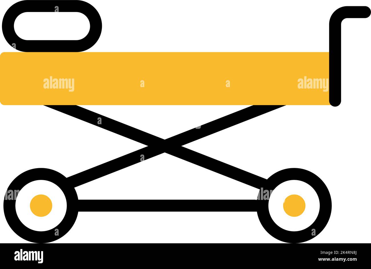 Hospital stretcher, illustration, vector on a white background. Stock Vector