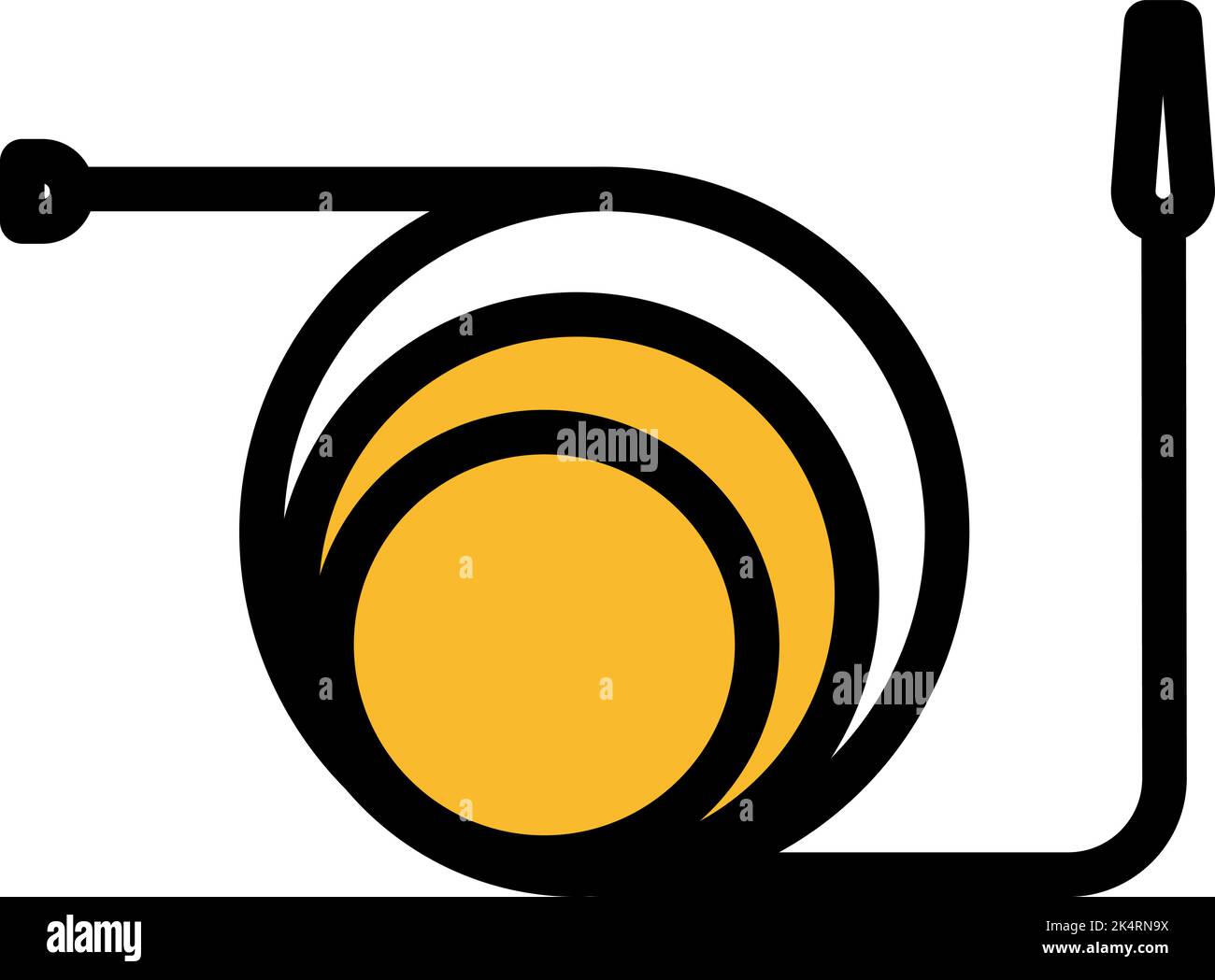 Garden hose, illustration, vector on a white background. Stock Vector