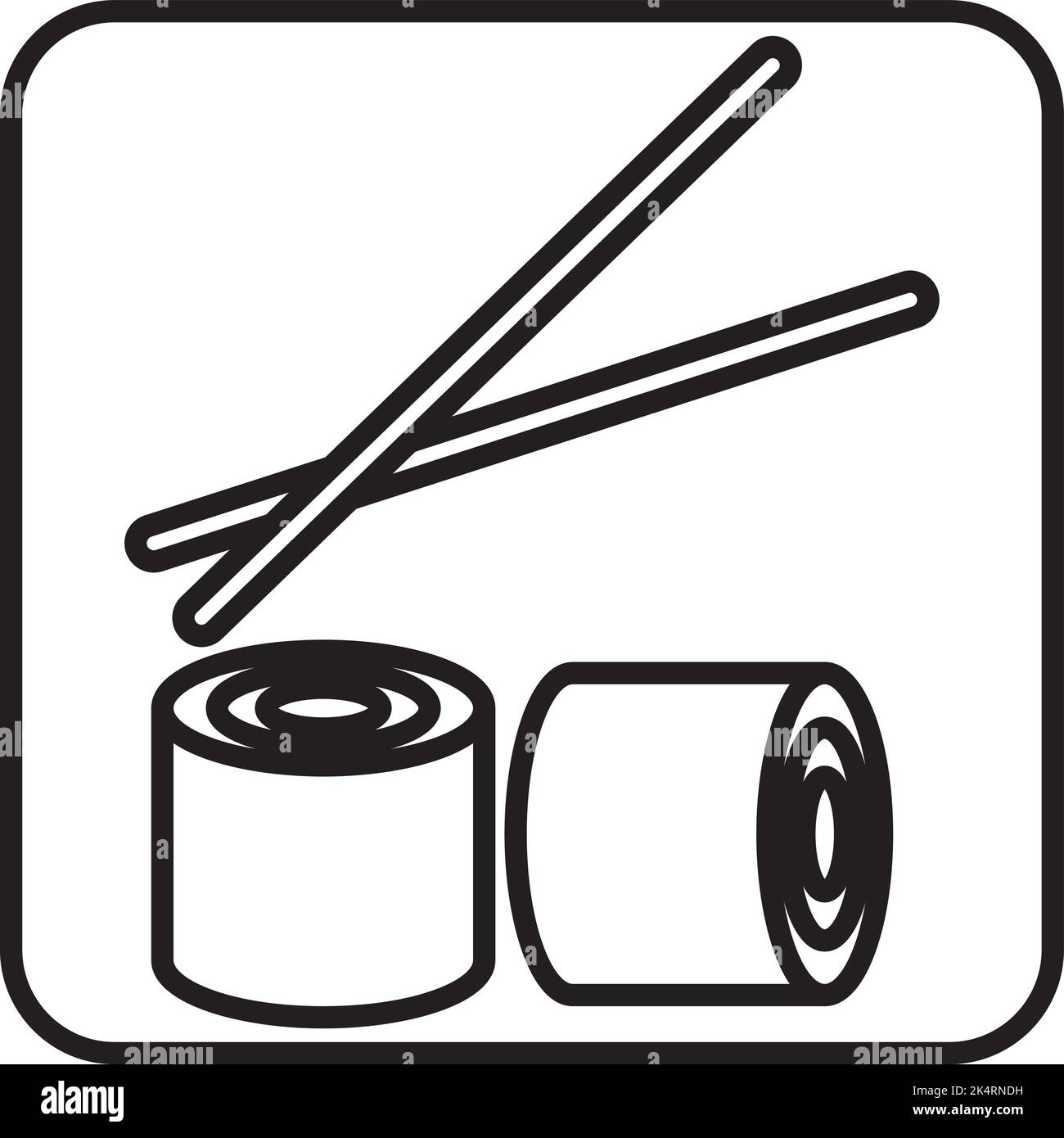 Sushi rolls, illustration, vector on a white background. Stock Vector