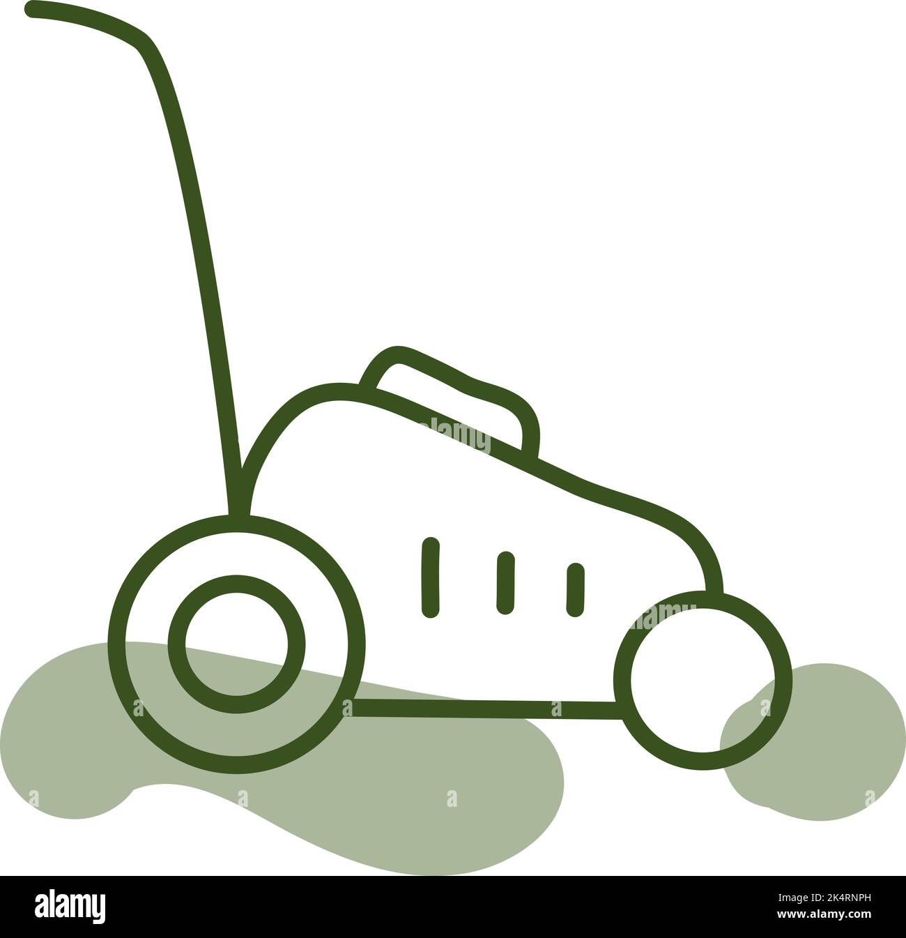 Lawn mower, illustration, vector on a white background. Stock Vector