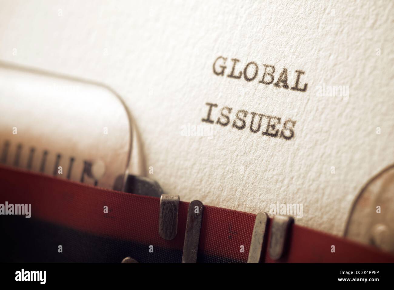 Global issues text written with a typewriter Stock Photo Alamy