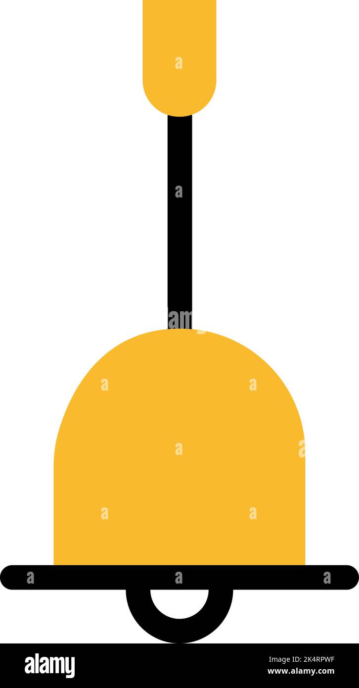Yellow chandelier, illustration, vector on a white background. Stock Vector