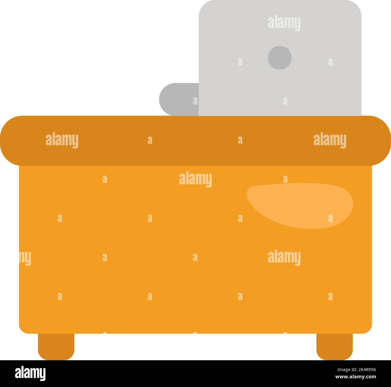 Office table, illustration, vector on a white background Stock Vector