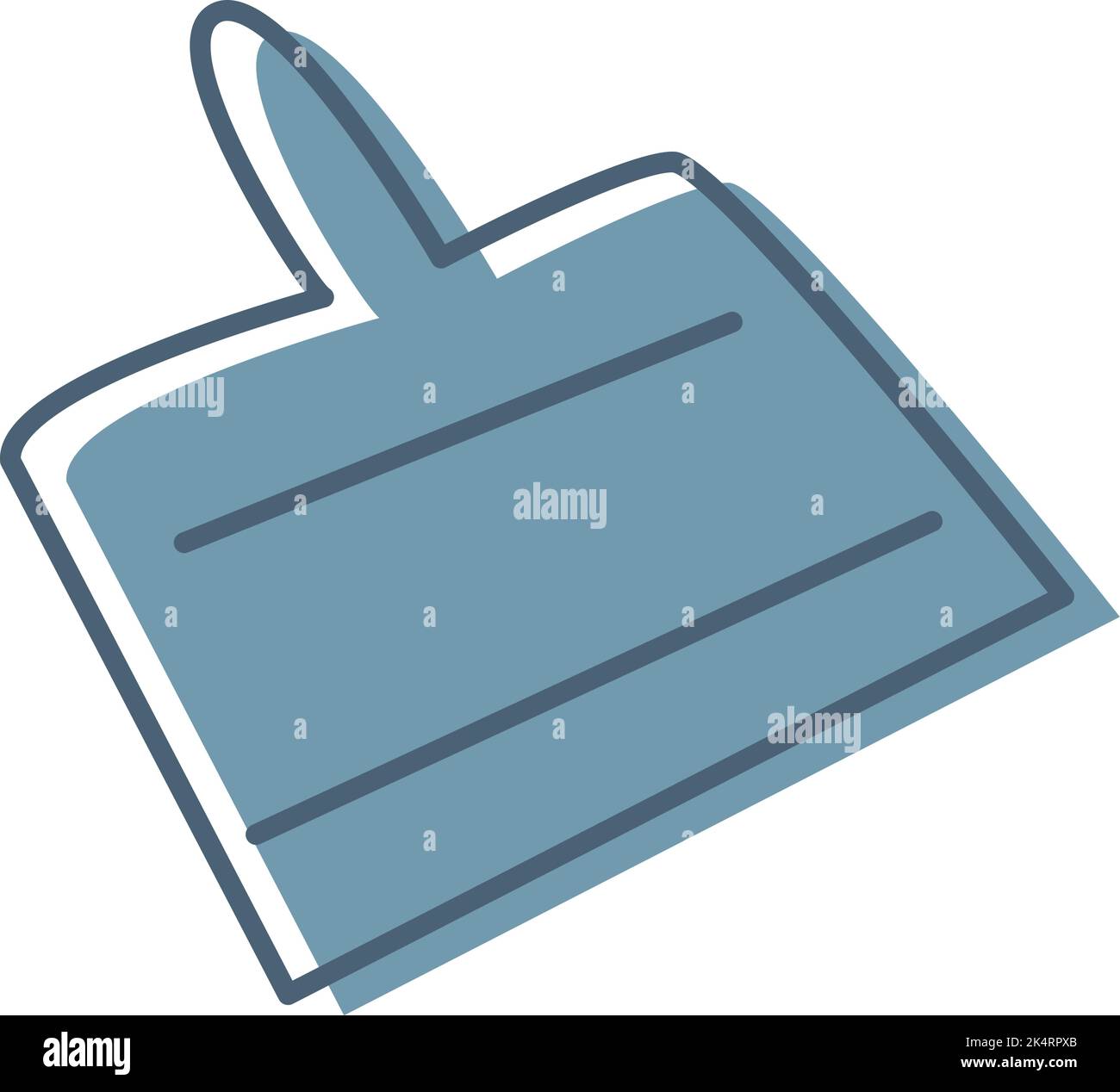 Cleaning dustpan , illustration, vector on a white background. Stock Vector