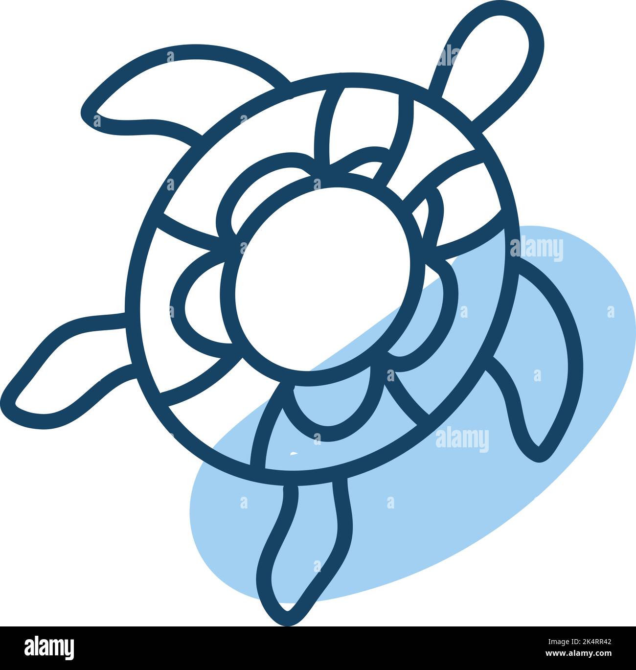 Ocean turtle, illustration, vector on a white background. Stock Vector