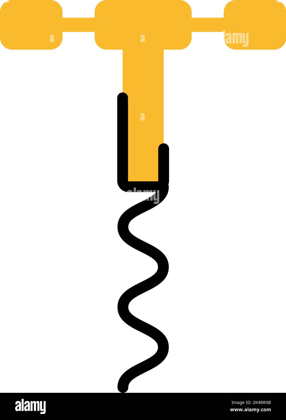 Kitchen corkscrew, illustration, vector on a white background. Stock Vector
