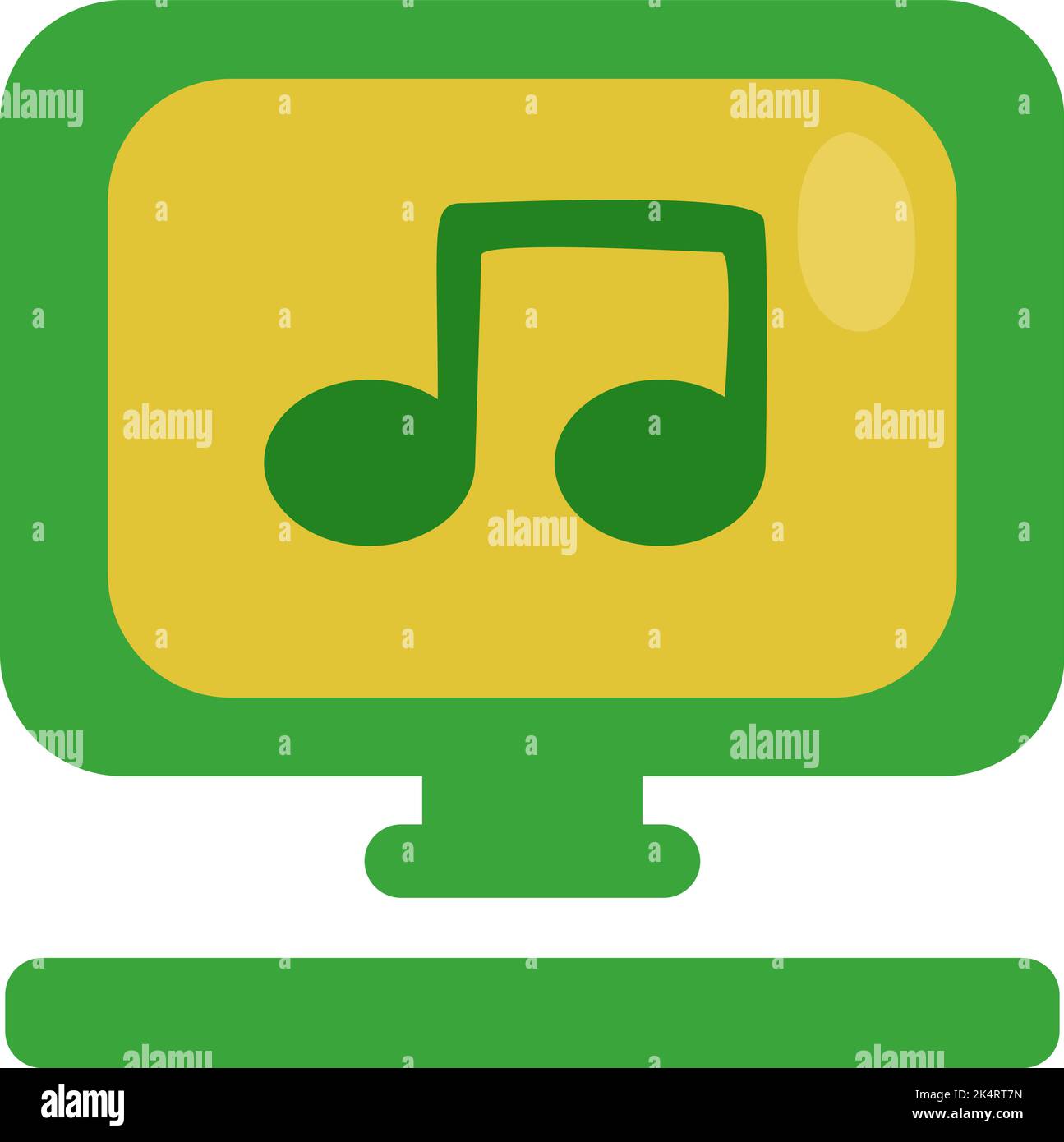 Computer music player, illustration, vector on a white background. Stock Vector