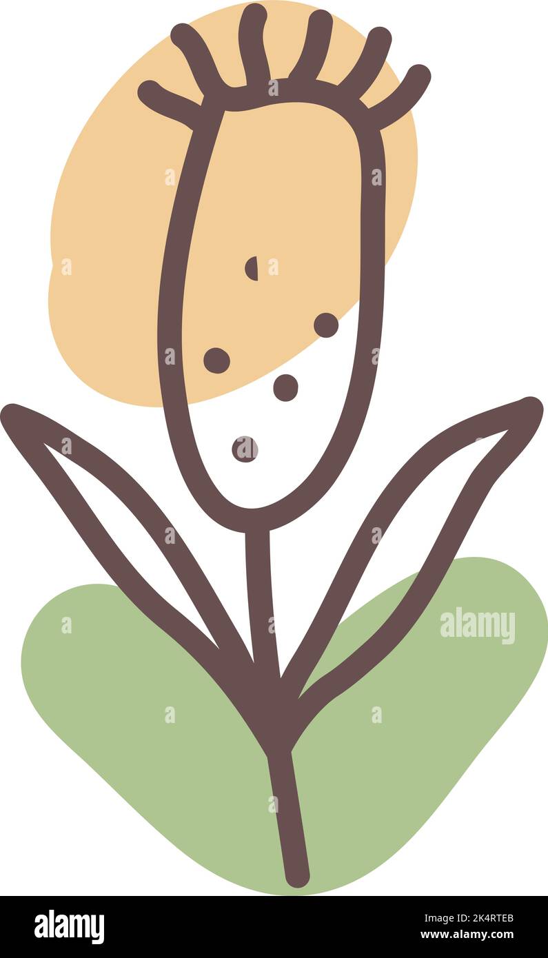 Simple flower, illustration, vector on a white background. Stock Vector