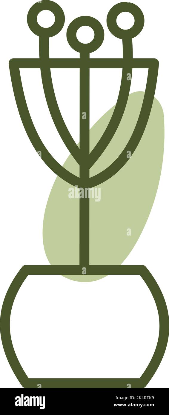 Potted flower, illustration, vector on a white background. Stock Vector