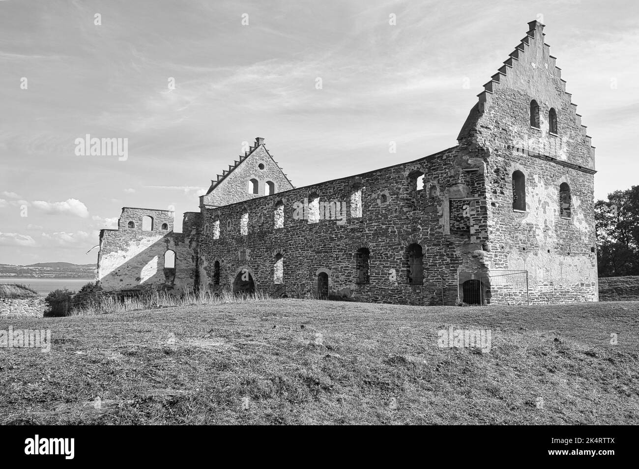 Visingsborg Castle in Sweden on the island of Visingsö in Lake Vätterm. Ruin from the Middle Ages from the Swedish king. Landscape photo Stock Photo