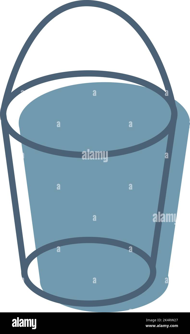 Cleaning water bucket , illustration, vector on a white background