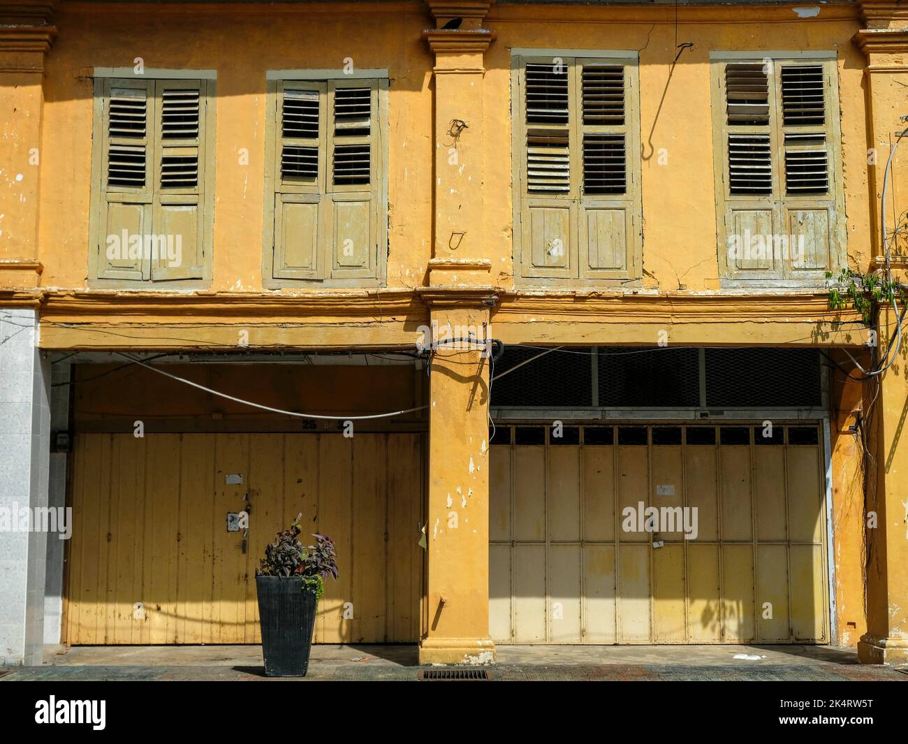 Detail of the facade of a traditional house in Pekan., Malaysia. Stock Photo