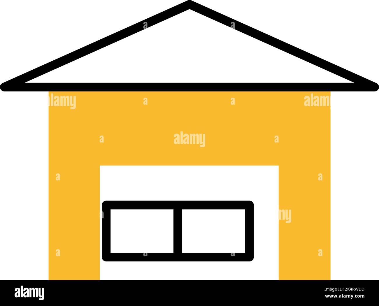 Shipping warehouse, illustration, vector on a white background. Stock Vector