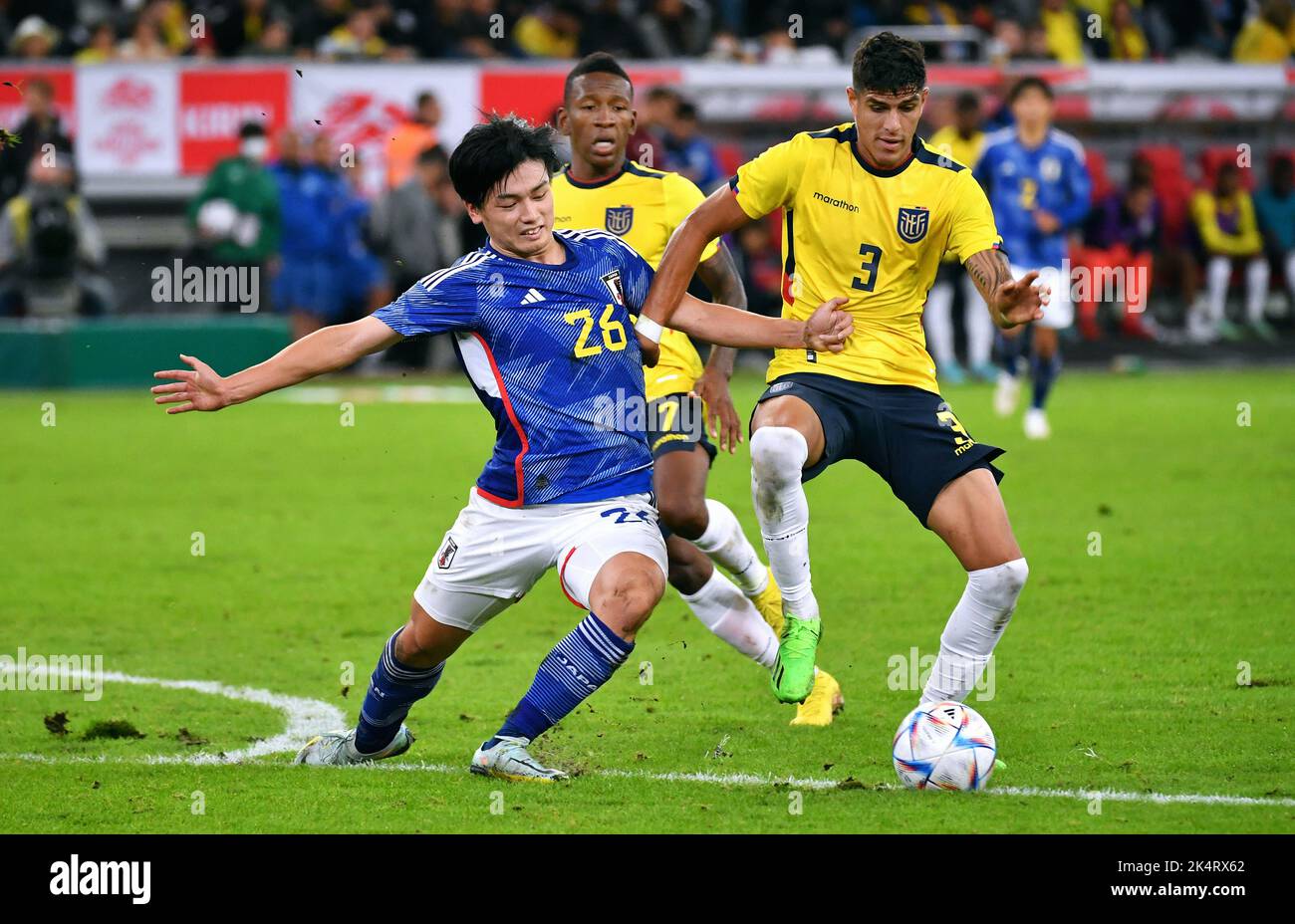 International preparation match, Merkur-Spiel-Arena Düsseldorf: Japan vs Ecuador; Ayase Ueda (JPN), Piero Hincapie (ECU) Stock Photo