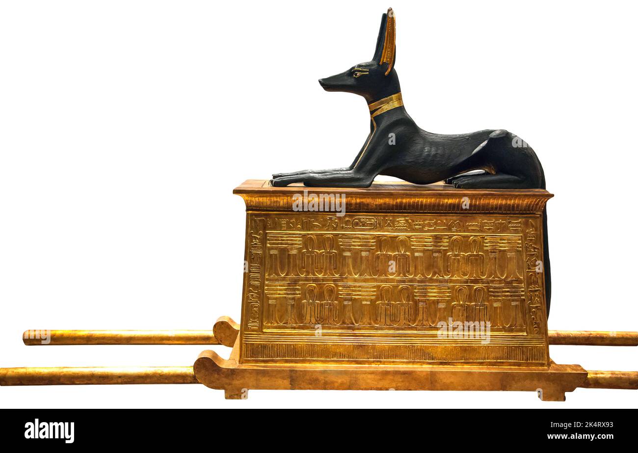 Egyptian Anubis sculpture. Ancient dog Stock Photo
