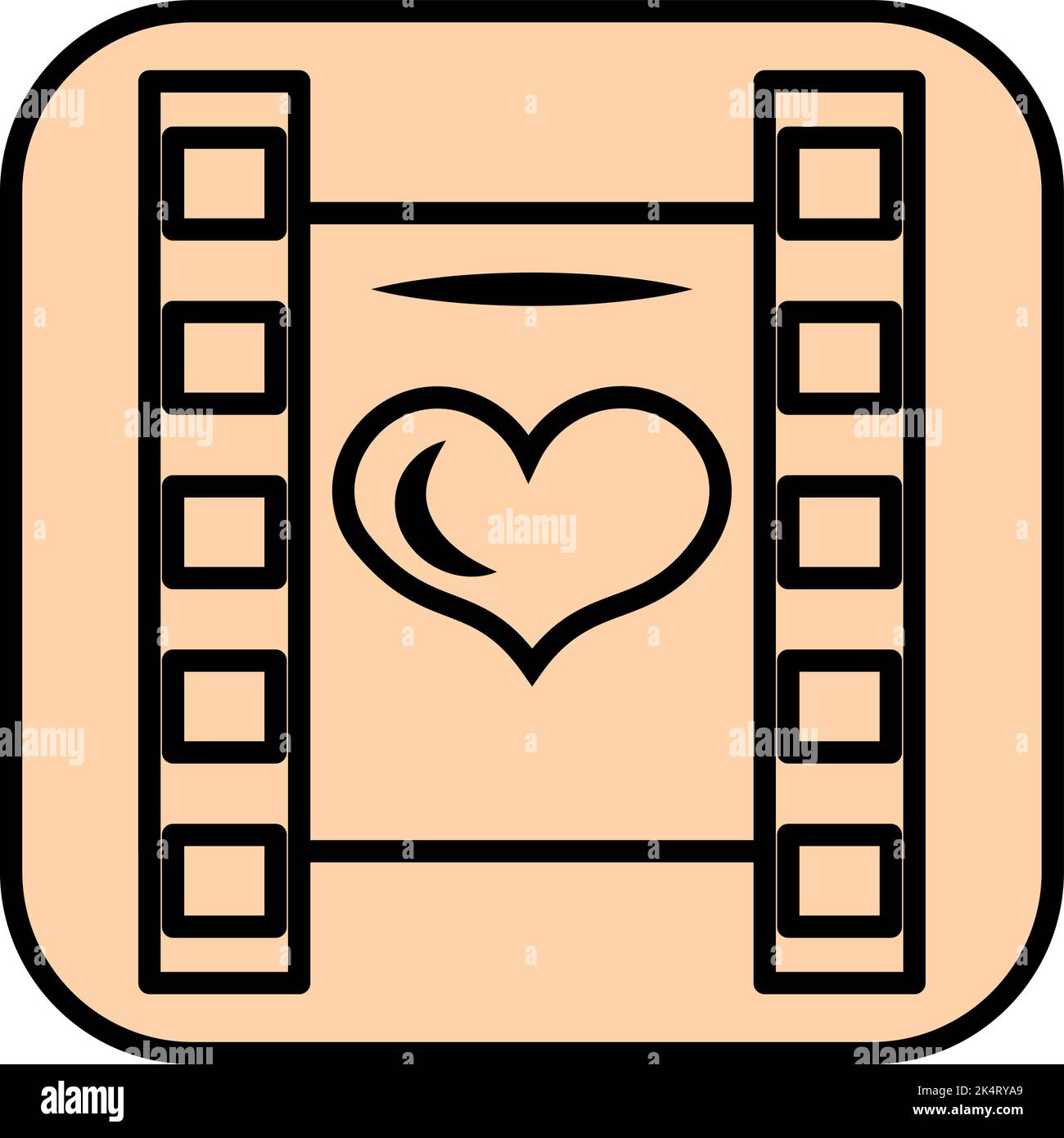 Romantic movie, illustration, vector on a white background. Stock Vector