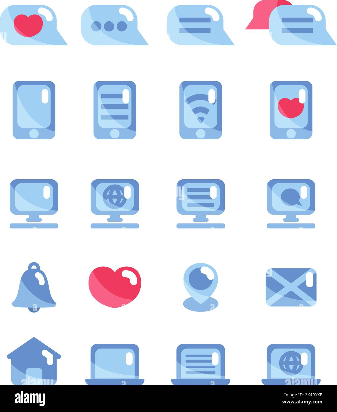 Social media, illustration, vector on a white background Stock Vector