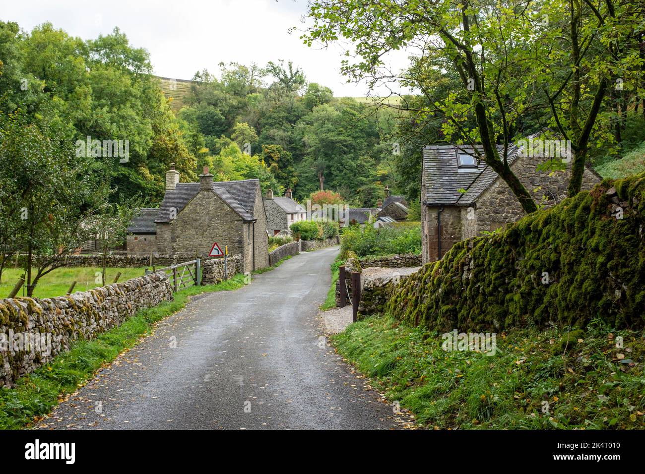 Narrow rural road near Wetton, Staffordshire Stock Photo Alamy