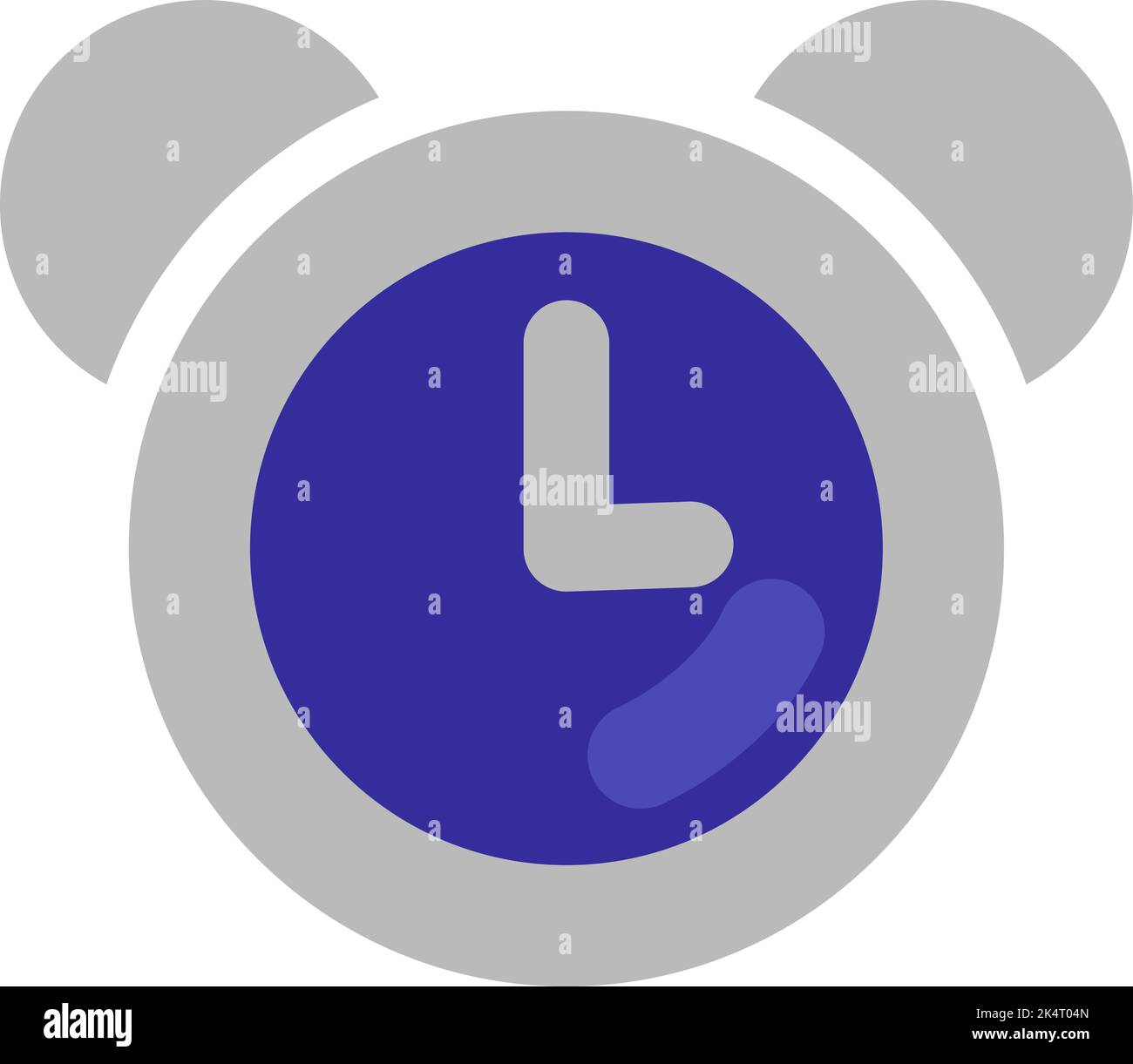 Grey old alarm clock, illustration, vector on a white background. Stock Vector