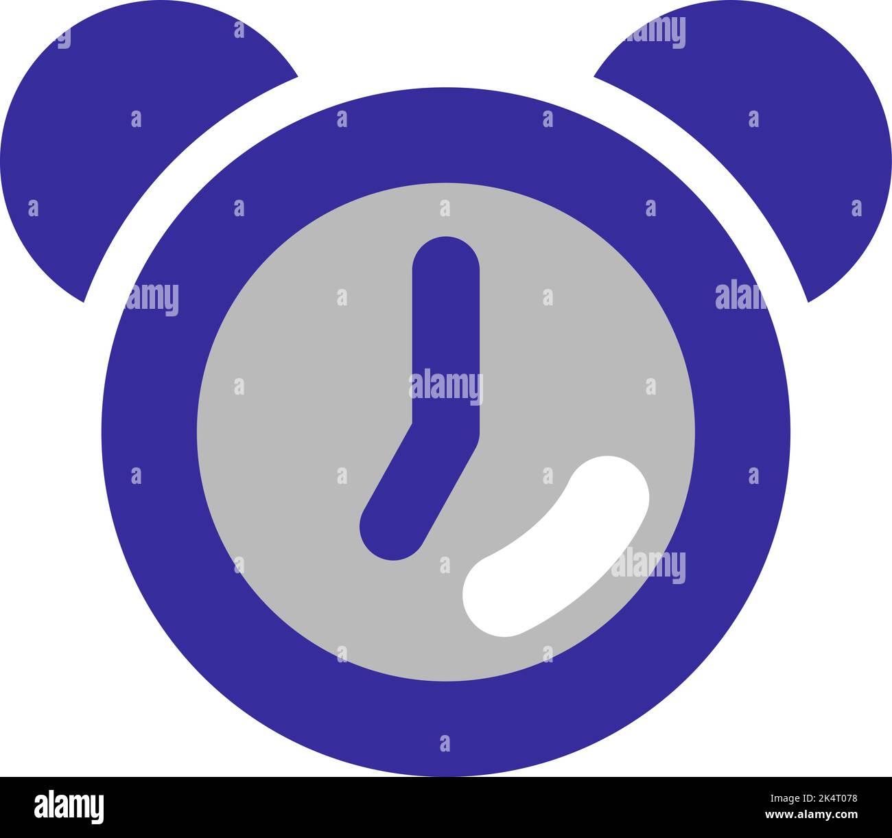 Blue old alarm clock, illustration, vector on a white background. Stock Vector