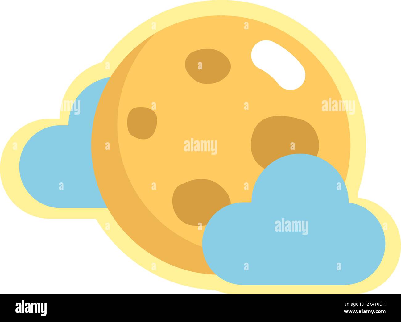 Moon in the space, illustration, vector on a white background. Stock Vector