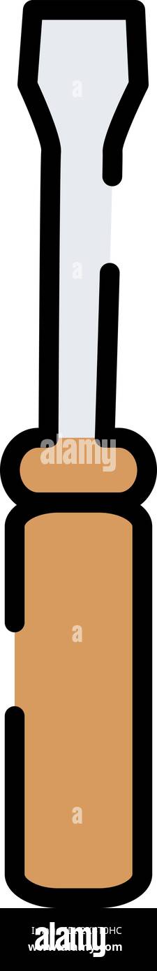 Screwdriver tool, illustration, vector on a white background. Stock Vector