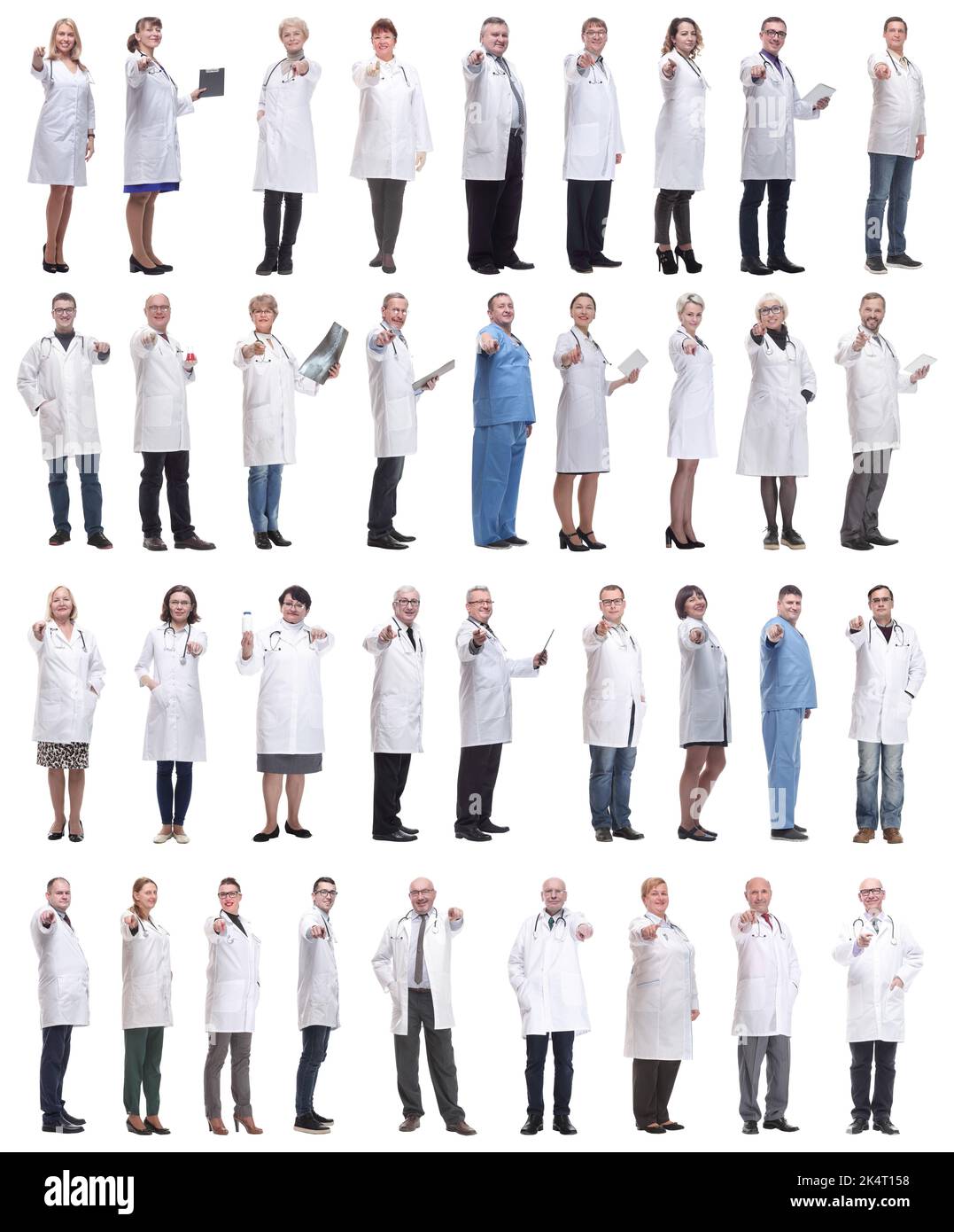 group of doctors in full length isolated on white Stock Photo - Alamy