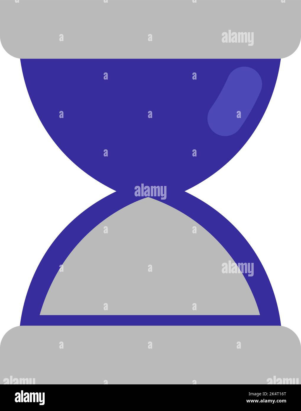 Grey Sand clock, illustration, vector on a white background. Stock Vector