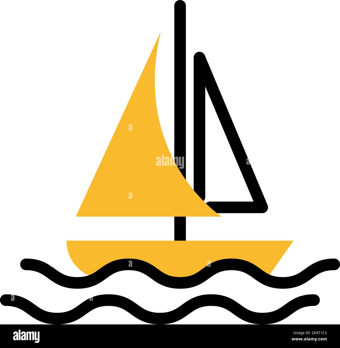 Vacation sailing , illustration, vector on a white background Stock ...