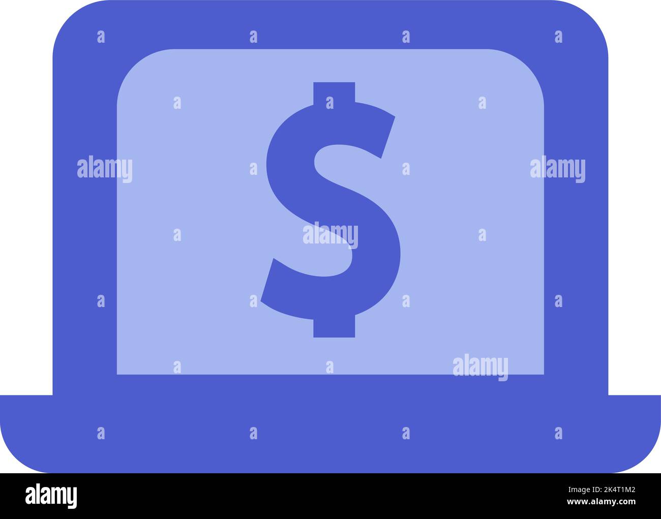 Banking laptop, illustration, vector on a white background. Stock Vector