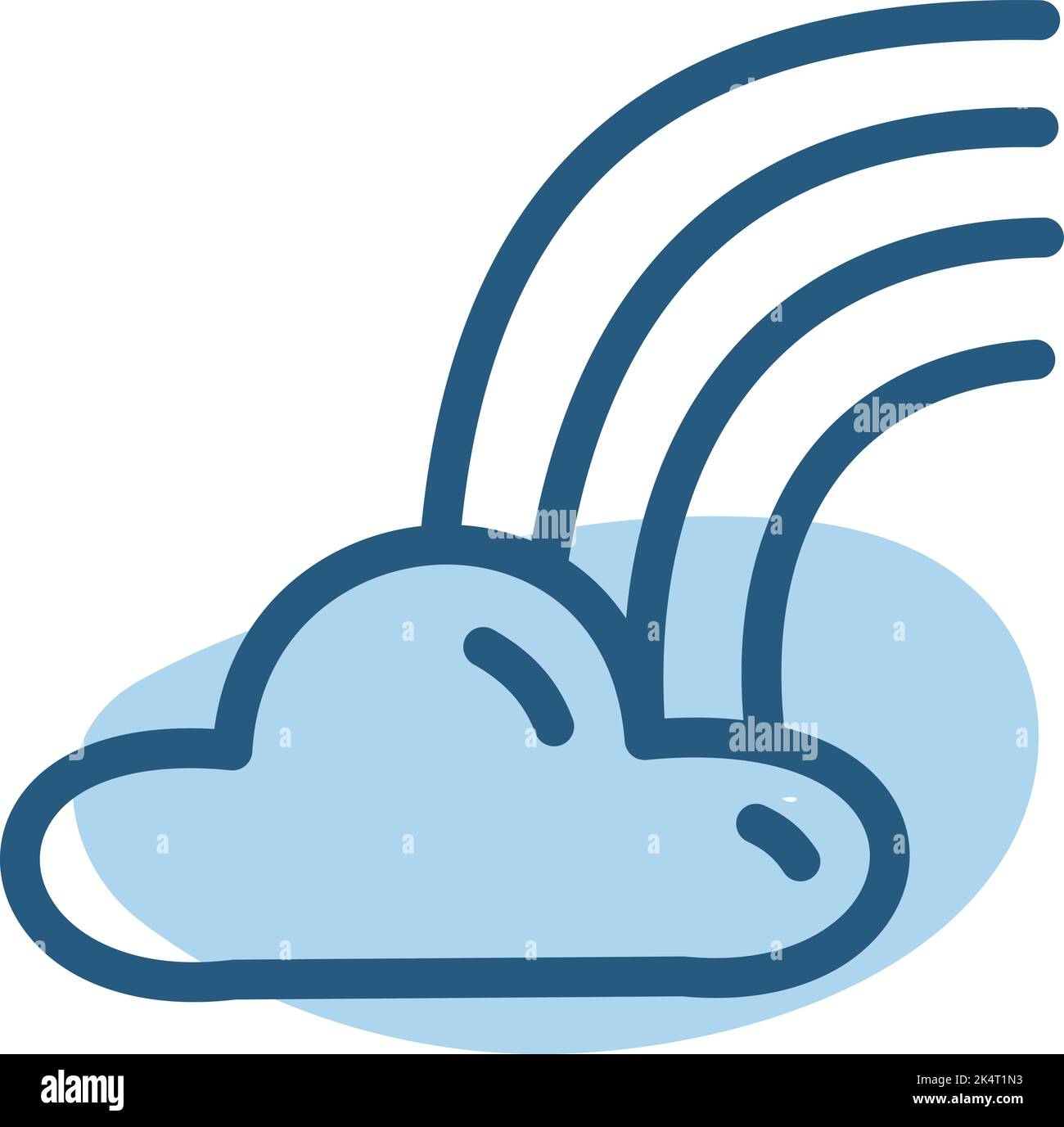 Rainbow in clouds, illustration, vector on a white background. Stock Vector
