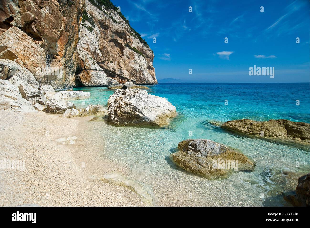 Cala Mariolu Orosei Gulf Baunei Ogliastra Sardinia Italy Stock 