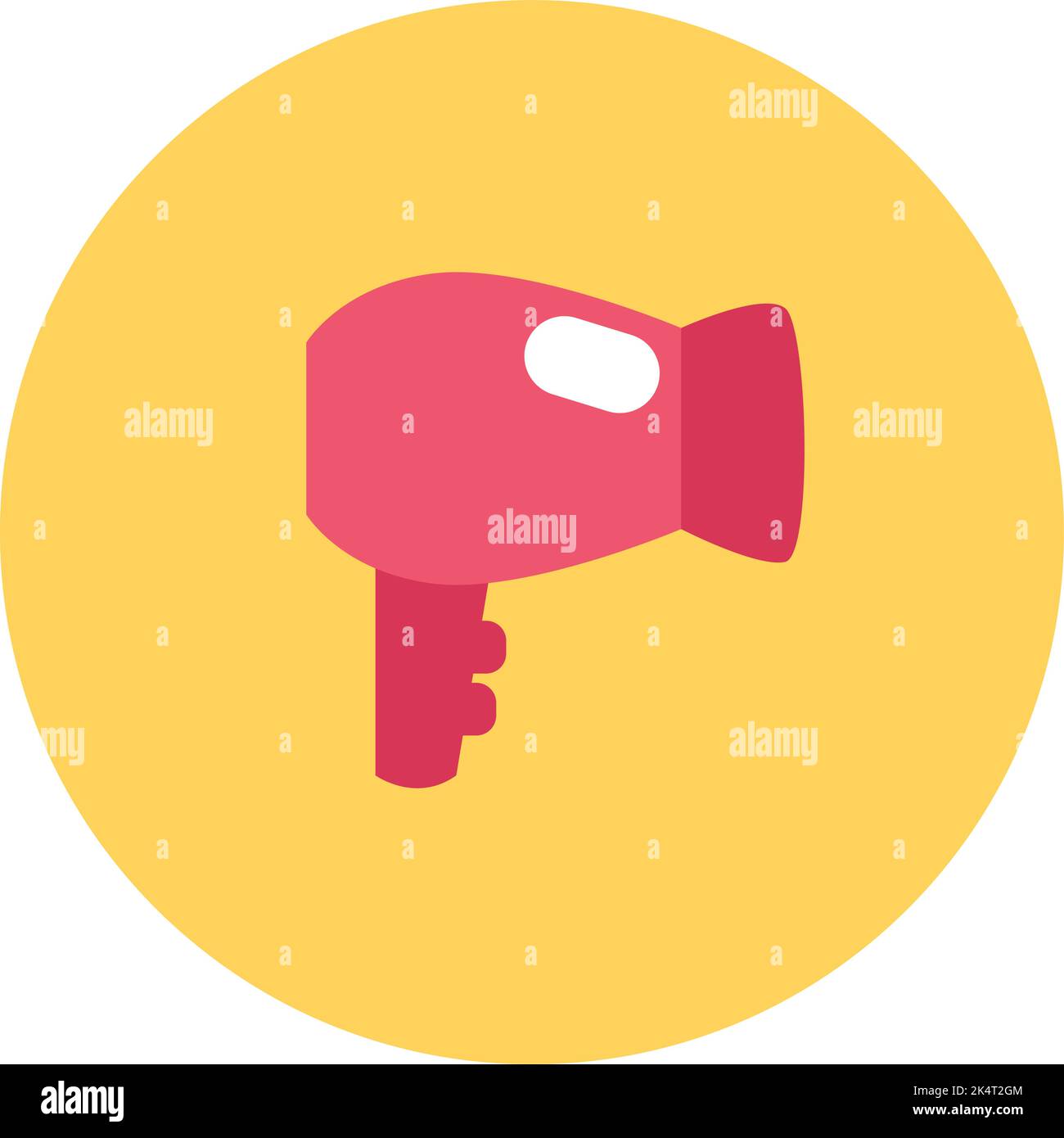 Pink hairdryer, illustration, vector on a white background Stock Vector