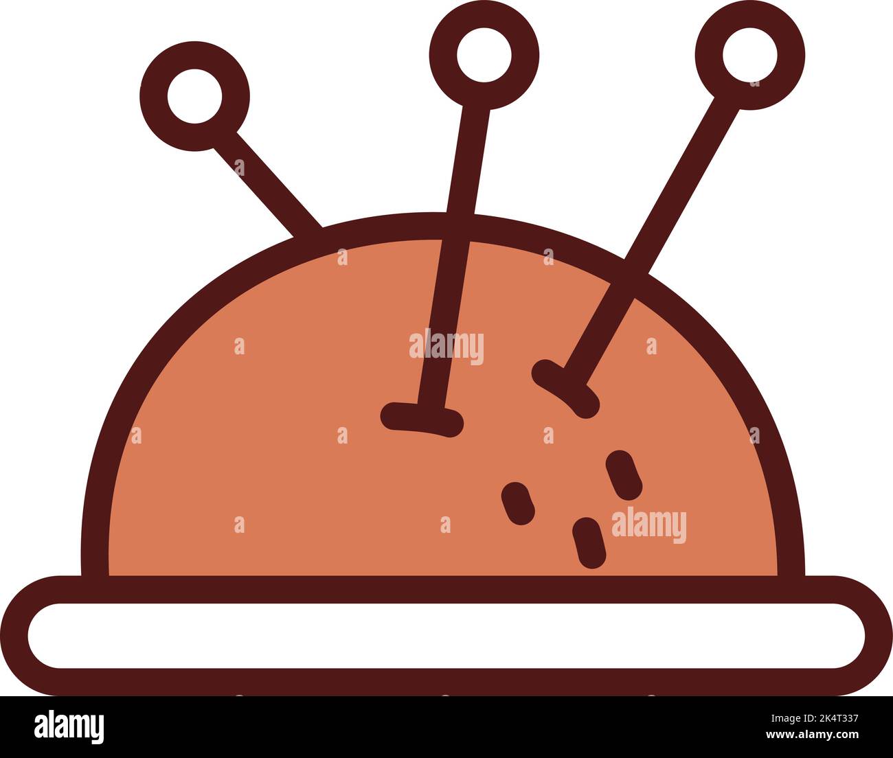 Needle cushion, illustration, vector on a white background. Stock Vector
