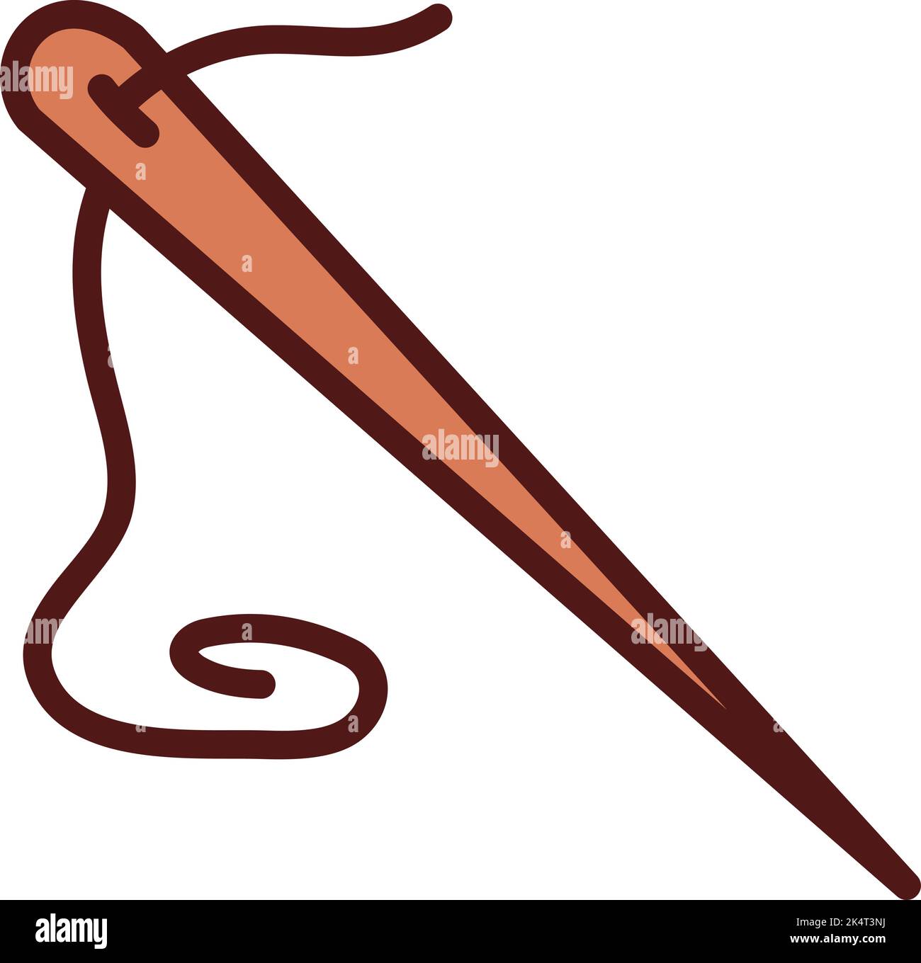 Sewing needle, illustration, vector on a white background. Stock Vector