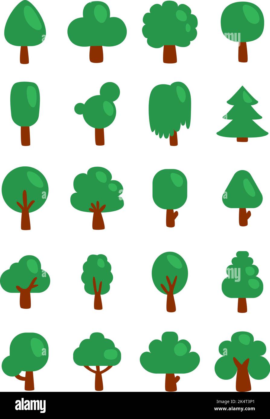 Lush green foliage on trees Stock Vector Images - Alamy