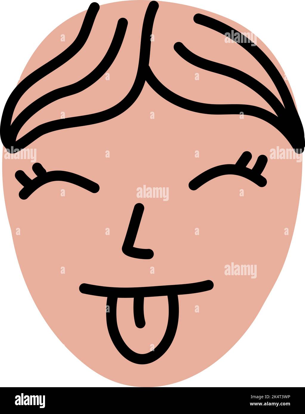 Goofy girl, illustration, vector on a white background Stock Vector