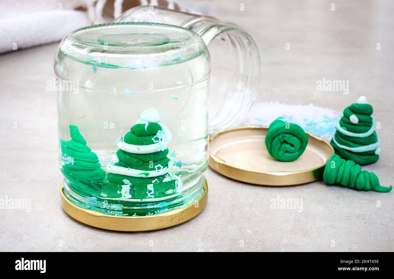 Kid Christmas Activity Homemade Snow Globe Made From Empty Jar Kid Christmas Activity Homemade Snow Globe Made From Empty Jar